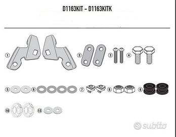 ATTACCHI GIVI D1163KIT PER PARABREZZA 1163DT 1129D