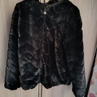 giacca pelliccia ecologica nera