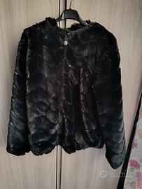 giacca pelliccia ecologica nera