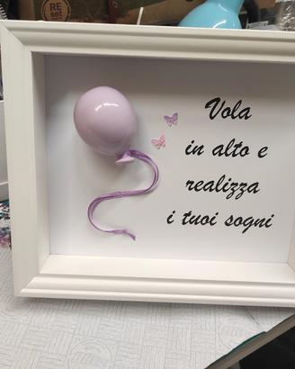 quadretti 20x25 con  con palloncino in ceramica 