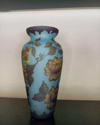 Vaso Gallé style in vetro acidato