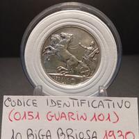10 Lire Biga Briosa del 1930 in (Bella Forma ) in