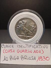 10 Lire Biga Briosa del 1930 in (Bella Forma ) in