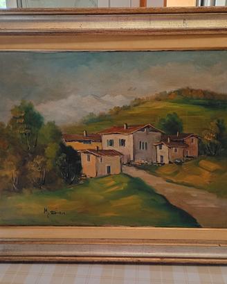 Quadro olio su tela firmato M.Dini  1950 