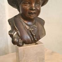 ANTICA SCULTURA BRONZO LIBERTY FANCIULLO