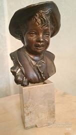 ANTICA SCULTURA BRONZO LIBERTY FANCIULLO
