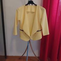 Blazer giallo manica a tre quarti