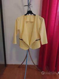 Blazer giallo manica a tre quarti