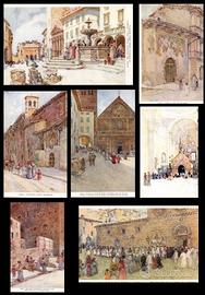 LOTTO 7 CARTOLINE ILLUSTRATORE ITALIA ASSISI