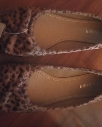 scarpe ballerine invernali nuove maculate n.40