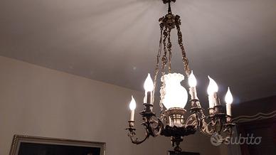 LAMPADARIO da salone in ottone