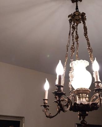 LAMPADARIO da salone in ottone