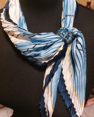 sciarpa con anello ferma foulard gioiello nuovo