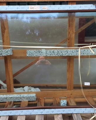 🪟 Vetrata in PVC effetto ciliegio – NUOVA MAI USA