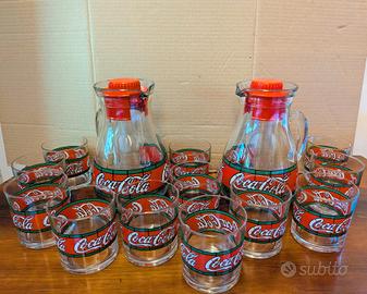Doppio set caraffa e bicchieri Coca Cola da 6