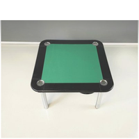 Tavolo da gioco acciaio e pelle nera