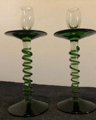 Candelieri in vetro soffiato di Murano Deco ‘30/40