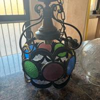 Lampadario in ferro battuto artistico