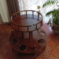 tavolino vintage, mogano porta bottiglie 