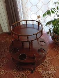 tavolino vintage, mogano porta bottiglie 
