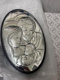 QUADRETTO OVALE “SACRA FAMIGLIA” in Argento