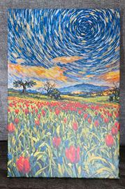 Tela - Startrail sui tulipani di Madonna dell’Olio