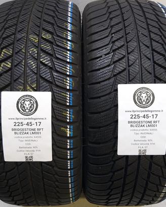 2 GOMME 225 45 17 BRIDGESTONE RFT A64555