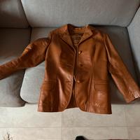 Giacca in pelle marrone