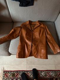 Giacca in pelle marrone