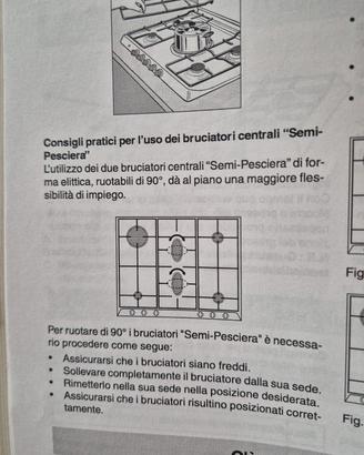 Piano cottura gas 70cm x 6 fuochi