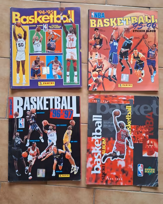 Lotto 4 Album Figurine NBA Basket Anni 90