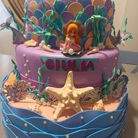 Torta finta tema sirena