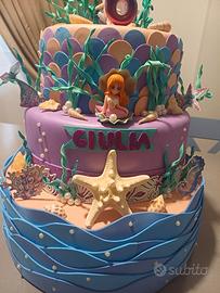 Torta finta tema sirena