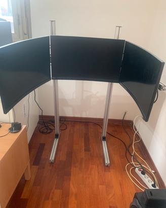 Supporto SimXPro triplo monitor Sim Racing