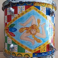 TAMBURO CON DECORI SICILIANI