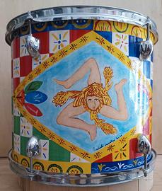 TAMBURO CON DECORI SICILIANI