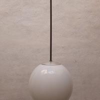 Lampadario a palla sfera con vetro opalino 1930