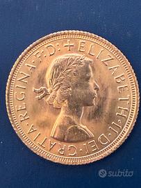 Moneta Oro Regina Elisabetta 1966