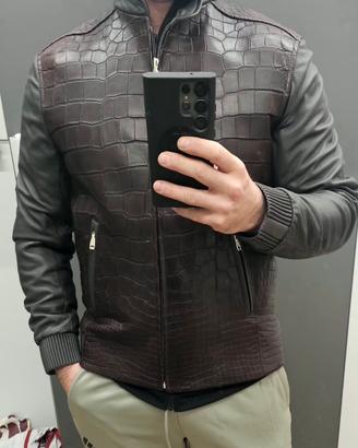 Giacca in pelle di coccodrillo Brioni
