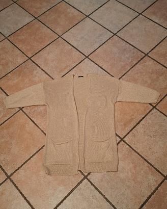 cardigan viscosa lungo beige lame' oro Tezenis