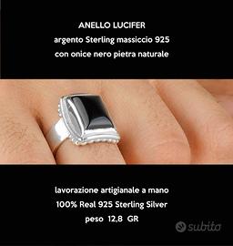 anello argento Sterling massiccio 925 