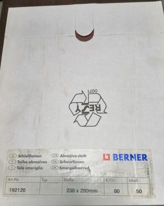 Tela smeriglio BERNER 50 fogli 230x280 - P80