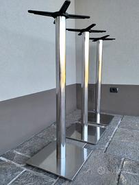 Base per tavolo in acciaio cromato H. cm. 110