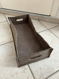 Cesto porta oggetti Baxter pelle nabuk