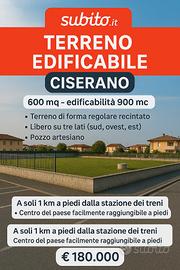 Terreno edificabile 600 mq 900 mc