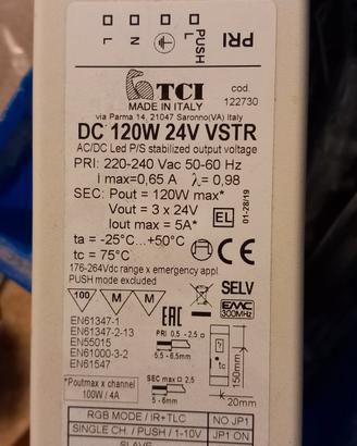 Alimentatore TCI 24v per faretti RGB