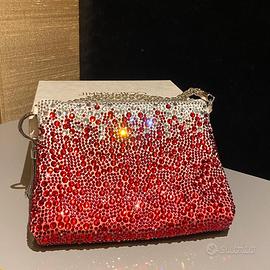 JIMMY CHOO Clutch Lusso | Cristalli Sfumati Rosso