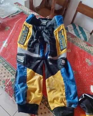 pantaloni cross enduro con 2 maglie