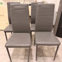 Sedie in pelle grigio scuro