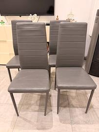 Sedie in pelle grigio scuro